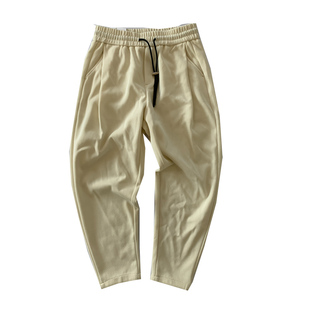 秋冬季美式痞帅高端加绒针织卫裤男宽松抽绳百搭运动束脚裤子潮牌