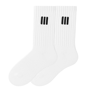吉良先生 黑白袜子男士中筒袜ins女袜纯棉吸汗防臭运动男生长筒袜