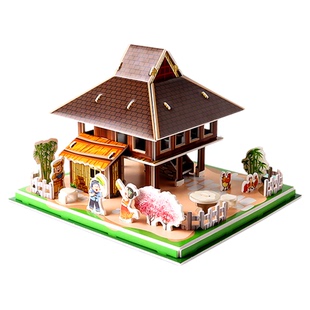 蒙古包手工diy小屋子积木拼装微缩场景玩具3d立体拼图中国风建筑
