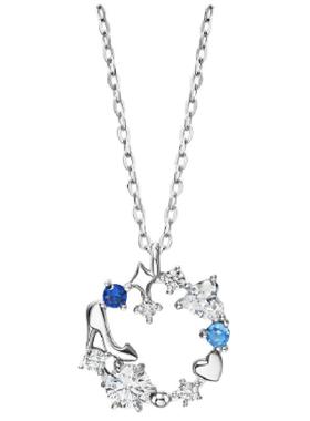 迪士尼公主系列倾城之恋皇冠水晶鞋项链小众轻奢优雅浪漫女锁骨链