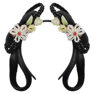 儿童汉服假发女童发髻蝴蝶结发包古风古典舞古装头饰唐装表演拍照