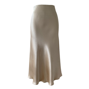 commuse memory 进口醋酸缎面丝滑垂坠显瘦松紧腰A字中长款半身裙