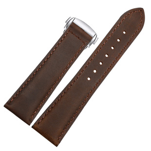 适配欧米茄表带 机械表表链 新海马300无暇赴死超霸疯马皮手表带