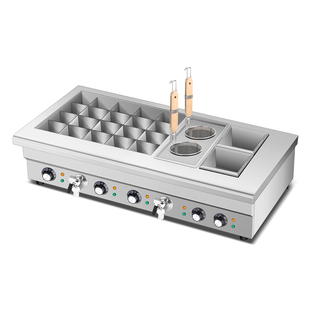 聚凌关东煮机器商用大容量串串香麻辣烫锅20/40格子锅饺子汤粉炉