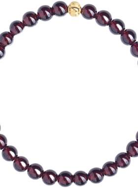 18k老黄金两圈手串酒红石榴石