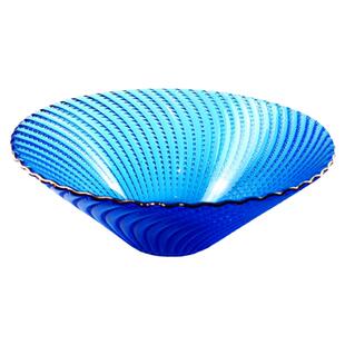 2025新款水晶玻璃碗水果盘蓝色果盘家用客厅盘子欧式轻奢高端高级