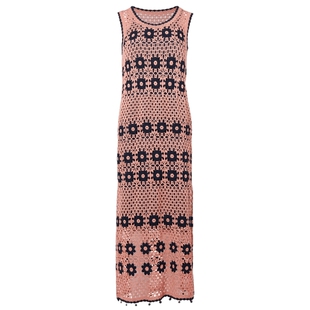 宝姿PORTSPURE女装舒适波嬉米亚度假手钩镂空针织连衣裙