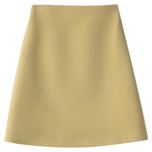 FANLE STUDIOS重磅天丝羊毛棉斜纹肌理加厚高腰小A彩色中裙半身裙