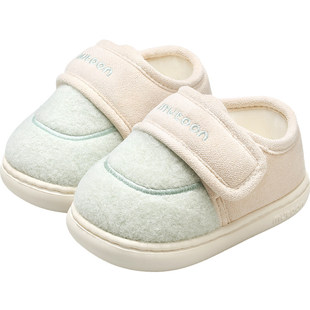 牧童宝宝拖鞋室内男童薄绒2025秋冬新款面包鞋儿童包跟棉拖鞋女童