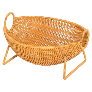 创意双层果盘编织客厅水果篮糖果装馒头的容器家用手工小篮子零食