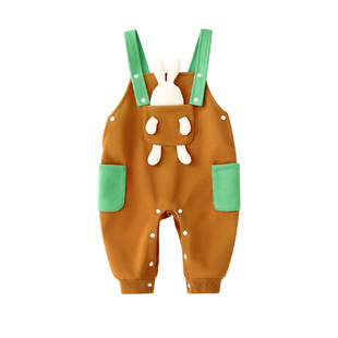 宝宝背带裤春秋装2026新款小童洋气外穿长裤婴儿裤子宽松男童女童