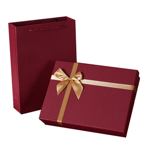 红色礼盒空盒子装睡衣礼盒空盒礼品盒红色鞋盒羊绒围巾礼盒包装盒