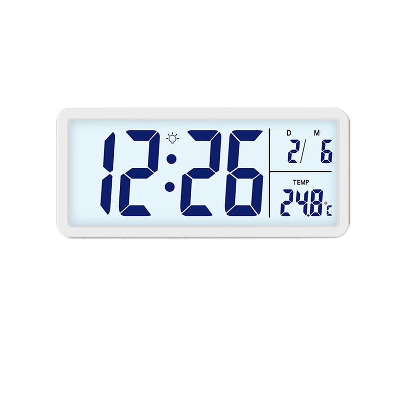 静音闹钟大屏时钟带夜光日期温度
