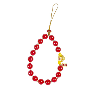 马年红韵招财纳福菩提根手机链金马迎祥本命年随身精致百搭包挂件