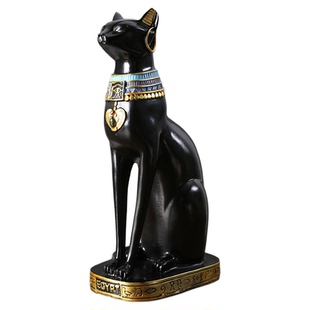 埃及猫招财猫中古摆件客厅玄关家居桌面书房复古装饰品创意摆设