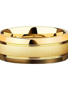 个性学生钛钢指环男女气质金色磨砂戒指小众食指对戒水洗不掉色