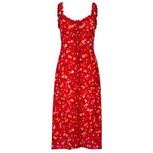 RealisationPar 连衣裙枫叶红真丝鸢尾花约会连衣裙 The Juliet