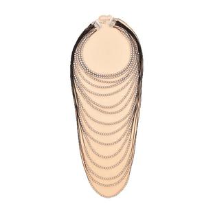 欧美风小众设计款多层叠戴手工串珠项链纯色长款夸张锁骨链项饰品