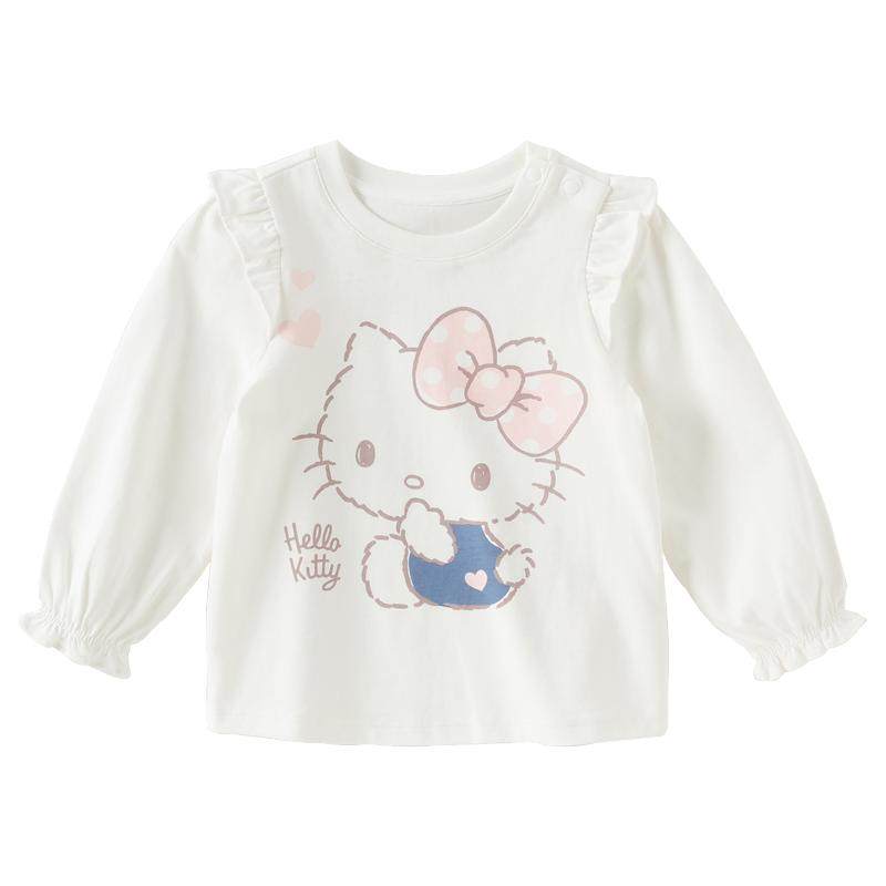 Hello Kitty联名戴维贝拉儿童T恤女童打底衫秋装新款上衣A类