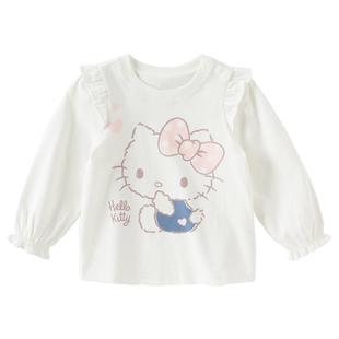 Hello Kitty联名戴维贝拉儿童T恤女童打底衫2026春装新款上衣A类