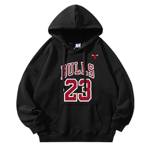 公牛队复古经典23号罗斯罗德曼篮球服美式球衣运动连帽宽松卫衣男