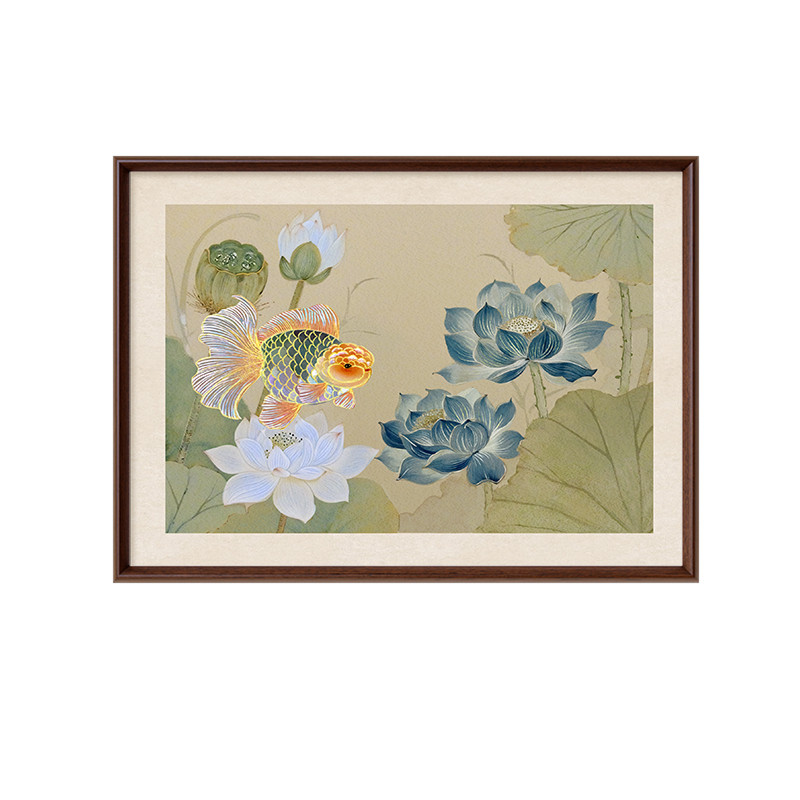 【售后无忧】连年有余茶室挂画