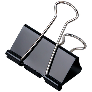 华杰黑色长尾夹燕尾夹文件夹子大号金属铁夹凤尾夹固定夹手帐小夹子票夹鱼尾夹办公用品文具学生书夹子