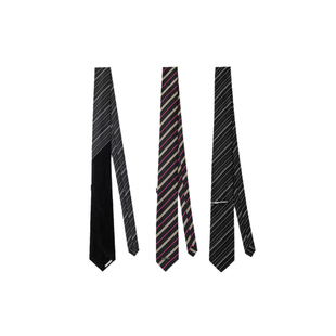 BALIANG「捌樑」 可拆卸金属别针金属铭牌装饰多色条纹领带