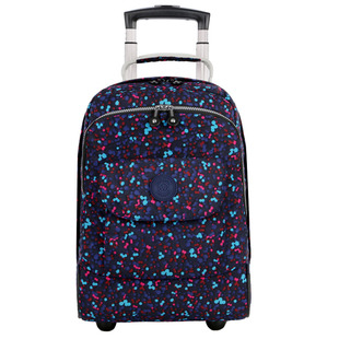 时尚学生拉杆书包校园超轻尼龙布带轮子拖箱式两用旅行双肩背包男