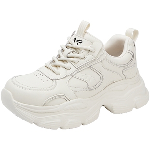 百田森2026新款配阔腿裤的舒适感老爹鞋女款鞋子厚底增高休闲鞋