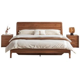 【立即抢购】全友家居新中式乌金木纹实木框床双人床卧室家具组合