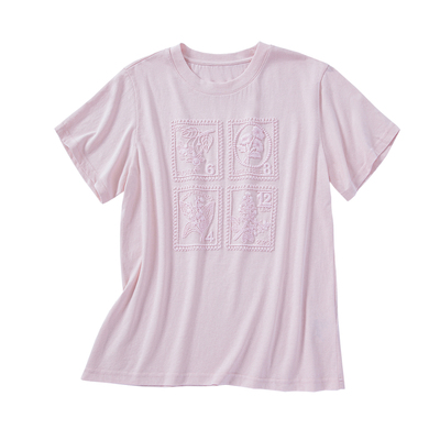 邮票重工立体刺绣轻薄T恤