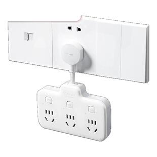 公牛插座多功能插头转换器多插位拖插排插线板一转三面板多孔扩展