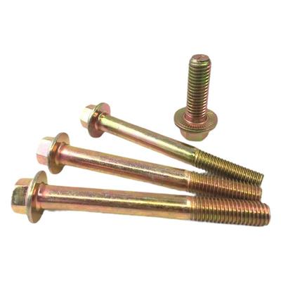 10.9级彩锌法兰外六角螺栓汽车螺丝M6 M8*10x12x16x25x30x50x80mm