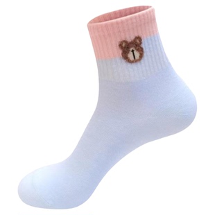 新款袜子女春秋冬款纯色中筒袜加厚保暖女士纯棉袜浙江诸暨100%棉