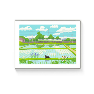 超薄电表箱装饰画ins小清新多媒体遮挡猫咪电闸盒挂画简约免打孔