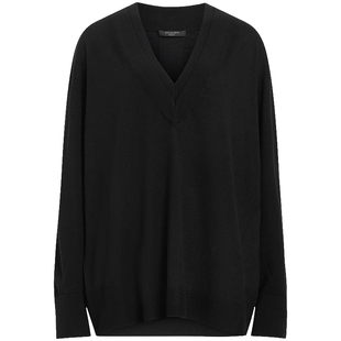 ALLSAINTS女士羊毛针织衫长袖V领针织毛衣秋冬季女装W037KB