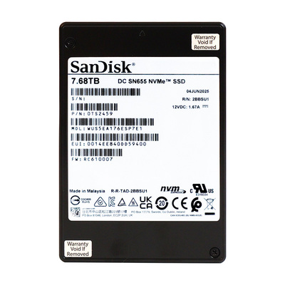WD西部数据SN6557.68TU.3nvme