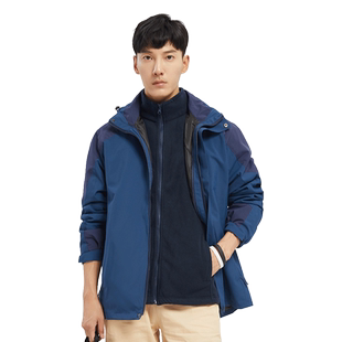 simboo冲锋衣男三合一可拆卸抓绒外套女防风防寒滑雪服加厚登山服