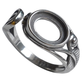 燕子家925纯银捕鱼岛风vintage复古女款欧式戒托7*9空托底座手工