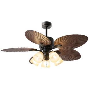 高端大气高级客厅餐厅静音中古风法式复古风扇灯美式吊扇灯侘寂风