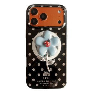 REHi「瓢虫花花」磁吸手机壳 立体花镶嵌花磁 适用于苹果iPhone17/16磁吸支架