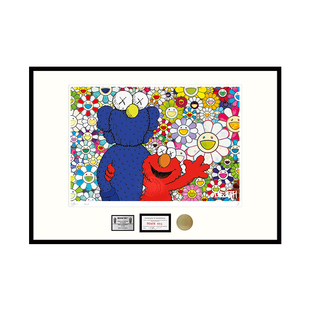 25新品安尼画廊kaws卧室装饰画村上隆版画芝麻街太阳花卧室挂画