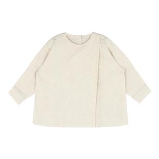大耳象女童纯色不对称边小衫春季新款儿童纯棉休闲长袖上衣潮