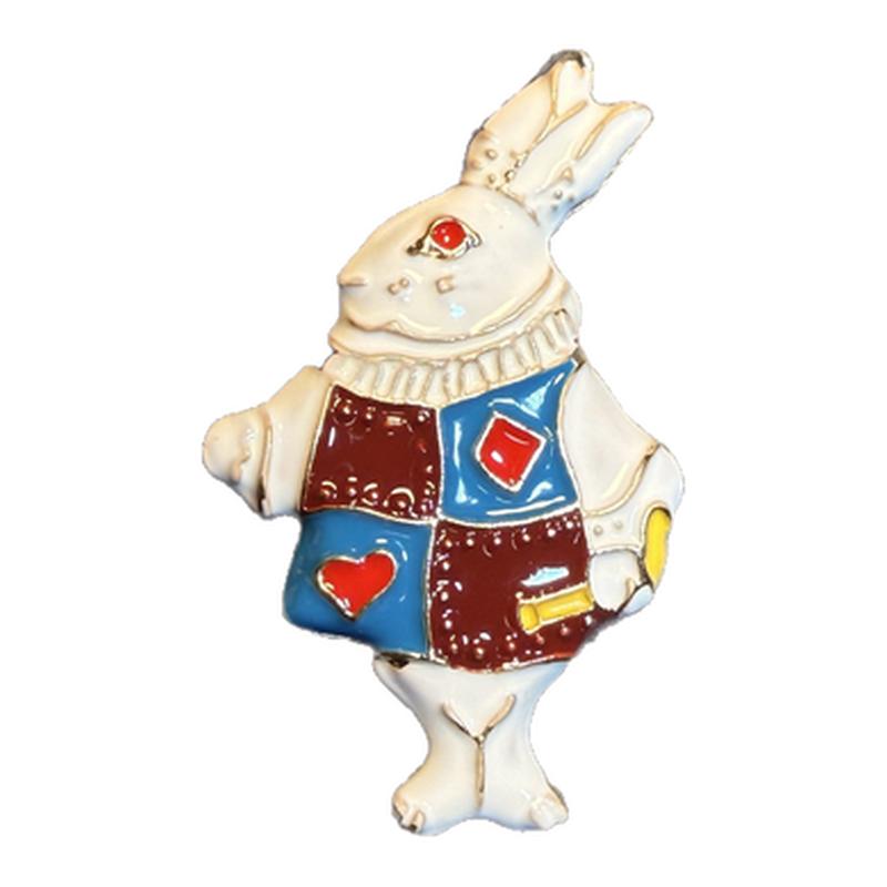 旧时笺 NewVintage古着 Heart Rabbit爱心珐琅兔子胸针