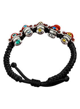 顺钦银楼足银新中式五路财神手串