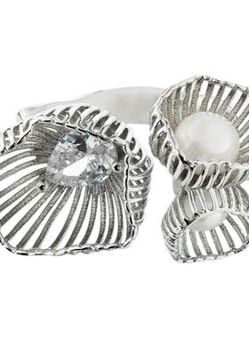 BZV银丝水母原创小众可调节戒指