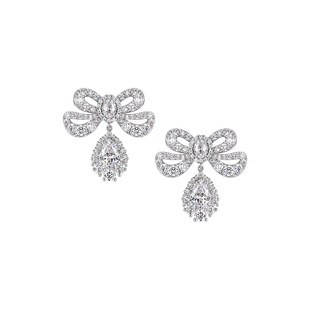 YVMIN尤目 X SHUSHUTONG 宝石柔软蝴蝶结水滴耳环新年生日礼物