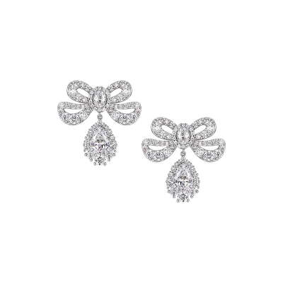 YVMIN尤目蝴蝶结水滴吊坠耳环