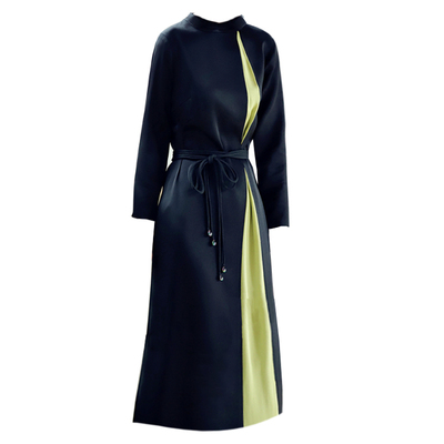 春秋冬大码女装仿醋酸连衣裙